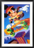 Mickey Mouse: Skateboarding Fine Art Print