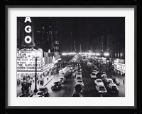 Night Scene of Chicago State Street, 1953 Fine Art Print