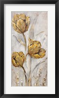 Golden Poppies on Taupe II Framed Print