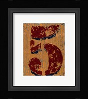 Vintage Numbers V Framed Print