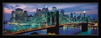 Brooklyn Bridge and Skyline at Night Fine Art Print