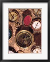 Antique Compass Collage Fine Art Print