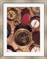 Antique Compass Collage Fine Art Print