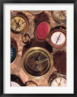 Antique Compass Collage Fine Art Print