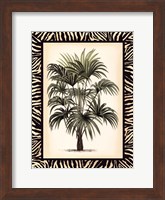 Small Palm in Zebra Border I Fine Art Print