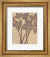 Gilded Grey Leaves II Fine Art Print