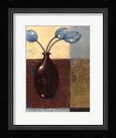 Ebony Vase with Blue Tulips II Fine Art Print