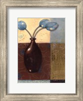 Ebony Vase with Blue Tulips II Fine Art Print