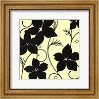 Cream with Black Flowers Fine Art Print
