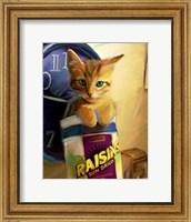 Orange Cat in Raisin Box Fine Art Print