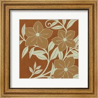 Tan Flowers with Mint Leaves I Fine Art Print