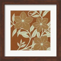 Tan Flowers with Mint Leaves I Fine Art Print
