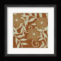 Tan Flowers with Mint Leaves II Framed Print