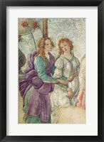 Detail of Venus and the Graces offering gifts to a young girl, 1486 Framed Print