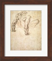 W.63r Study of a male nude, leaning back on his hands Fine Art Print