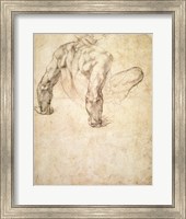 W.63r Study of a male nude, leaning back on his hands Fine Art Print