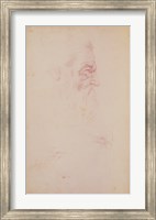 Sketch of a male head and two legs Fine Art Print