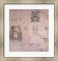 Inv. 1859 6-25-545. R. (W. 25) Designs for tombs Fine Art Print