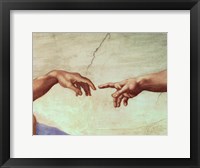 Hands of God and Adam, detail from The Creation of Adam, from the Sistine Ceiling, 1511 Fine Art Print