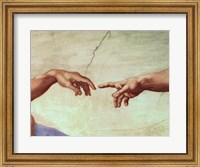 Hands of God and Adam, detail from The Creation of Adam, from the Sistine Ceiling, 1511 Fine Art Print