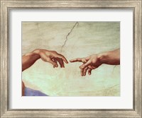 Hands of God and Adam, detail from The Creation of Adam, from the Sistine Ceiling, 1511 Fine Art Print