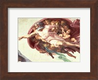 Sistine Chapel Ceiling: The Creation of Adam, detail of God the Father, 1508-12 Fine Art Print