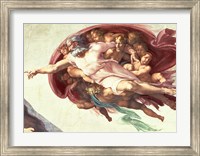 Sistine Chapel Ceiling: The Creation of Adam, detail of God the Father, 1508-12 Fine Art Print