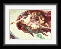 Sistine Chapel Ceiling: The Creation of Adam, detail of God the Father, 1508-12 Framed Print