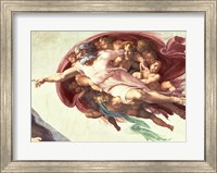 Sistine Chapel Ceiling: The Creation of Adam, detail of God the Father, 1508-12 Fine Art Print