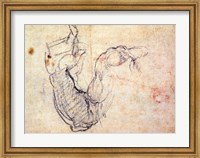 Preparatory Study for the Arm of Christ in the Last Judgement, 1535-41 Fine Art Print