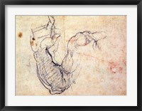 Preparatory Study for the Arm of Christ in the Last Judgement, 1535-41 Fine Art Print