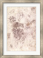 Study of figures for 'The Last Judgement' with artist's signature, 1536-41 Fine Art Print