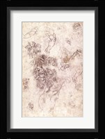 Study of figures for 'The Last Judgement' with artist's signature, 1536-41 Fine Art Print