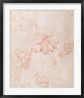 Studies of heads, 1508-12d Fine Art Print