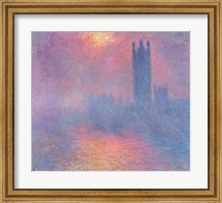 The Houses of Parliament, London, with the sun breaking through the fog, 1904 Fine Art Print