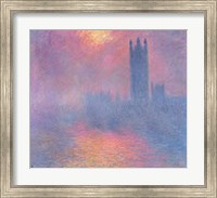The Houses of Parliament, London, with the sun breaking through the fog, 1904 Fine Art Print