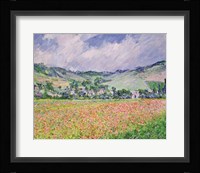 The Poppy Field near Giverny, 1885 Framed Print