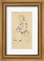 Women holding a small dog, 1857 Fine Art Print
