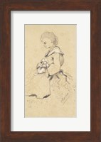 Women holding a small dog, 1857 Fine Art Print