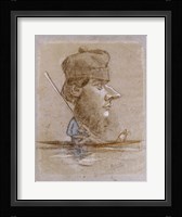 A Hunter and his Dog on a Boat, c.1858-59 Fine Art Print