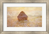 Haystacks, Sun in the Mist Fine Art Print