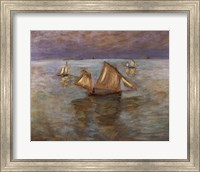 Fishing Boats at Pourville, 1882 Fine Art Print
