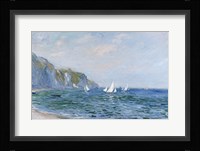 Cliffs and Sailboats at Pourville Fine Art Print