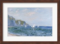 Cliffs and Sailboats at Pourville Fine Art Print