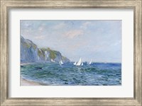 Cliffs and Sailboats at Pourville Fine Art Print