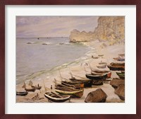 Boats on the Beach at Etretat, 1883 Fine Art Print