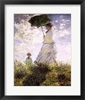Woman with a Parasol - Madame Monet and Her Son Framed Print