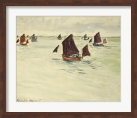 Fishing Boats on the Large de Pourville, 1882 Fine Art Print