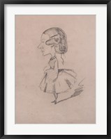 Young girl in profile with a sharp nose Fine Art Print