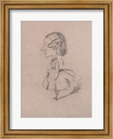 Young girl in profile with a sharp nose Fine Art Print